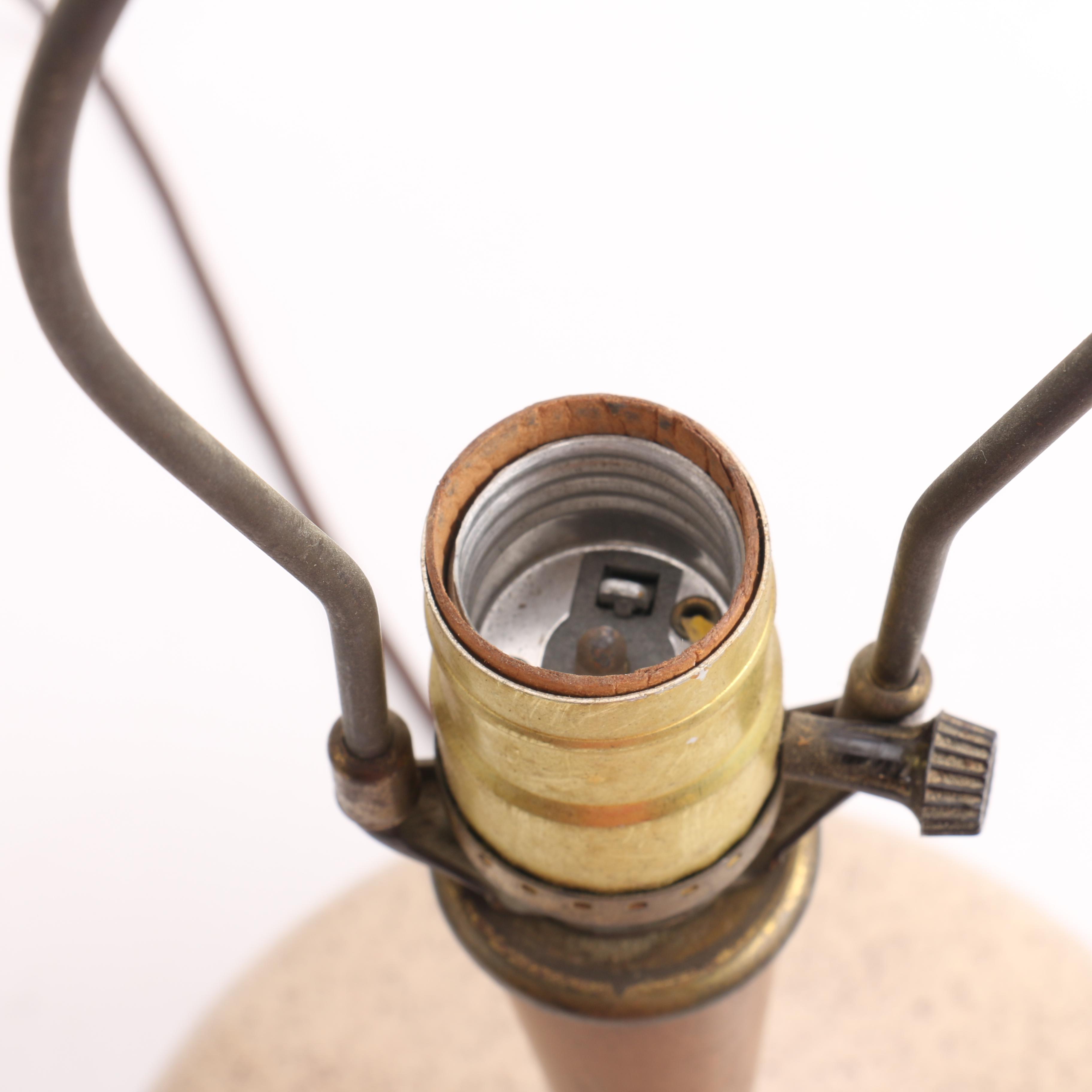 Mid Century Modern Ceramic and Wood Lamp