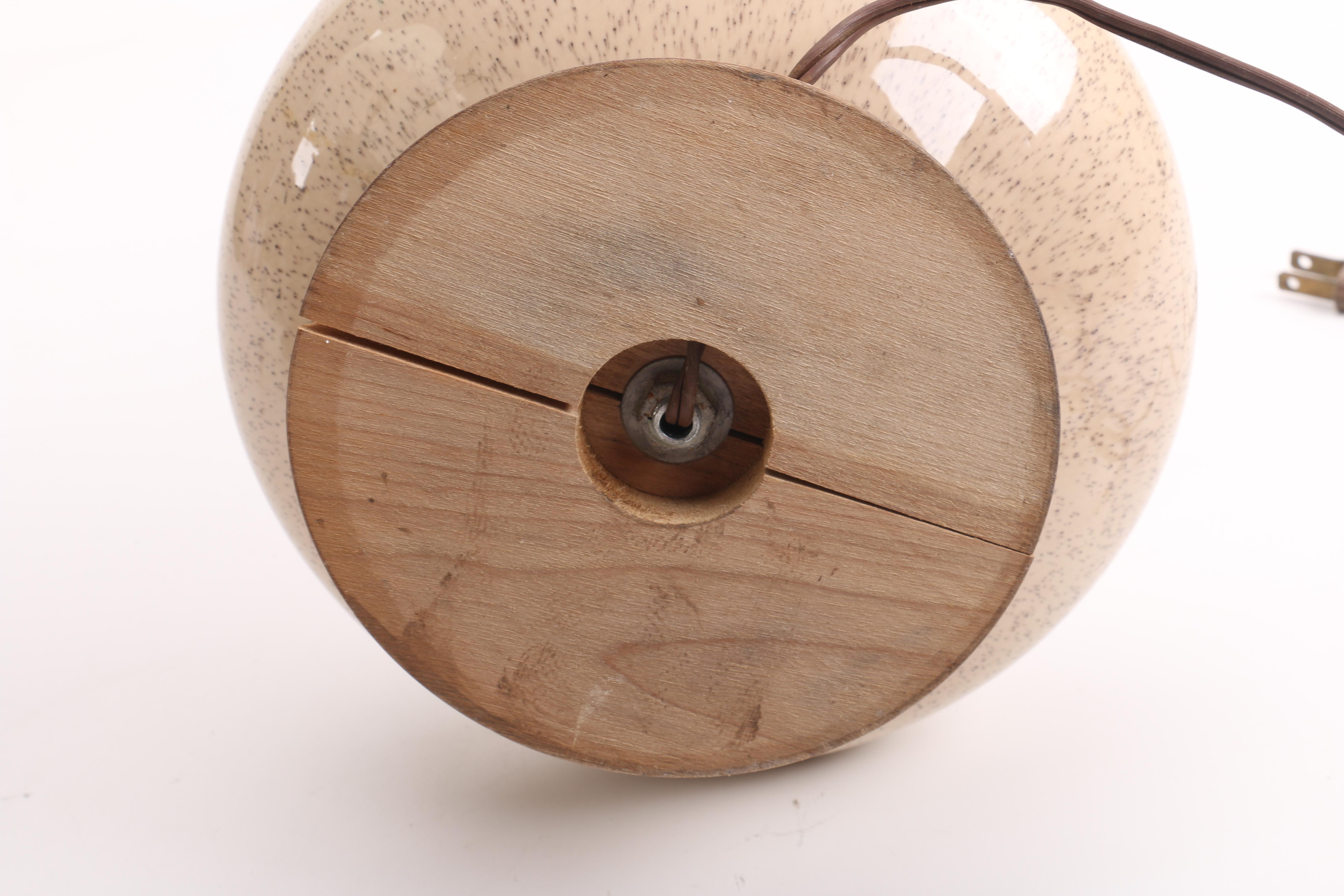 Mid Century Modern Ceramic and Wood Lamp