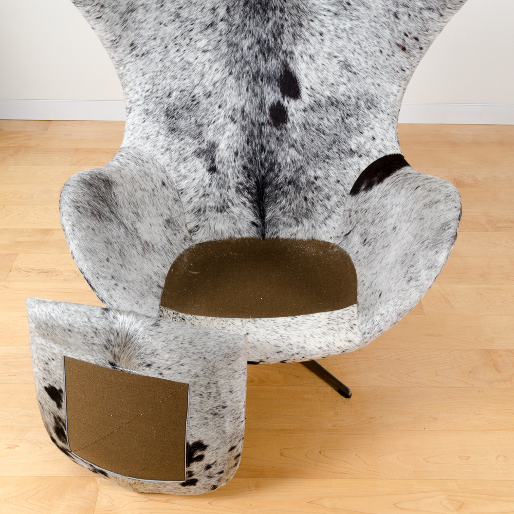 Arne Jacobsen Style Cowhide Egg Chair