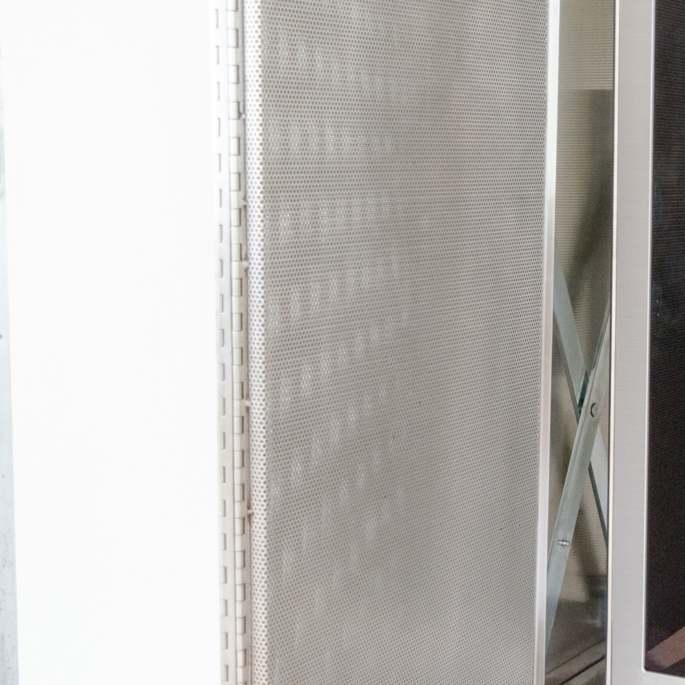 Modernist Steel Rolling Entertainment Cabinet