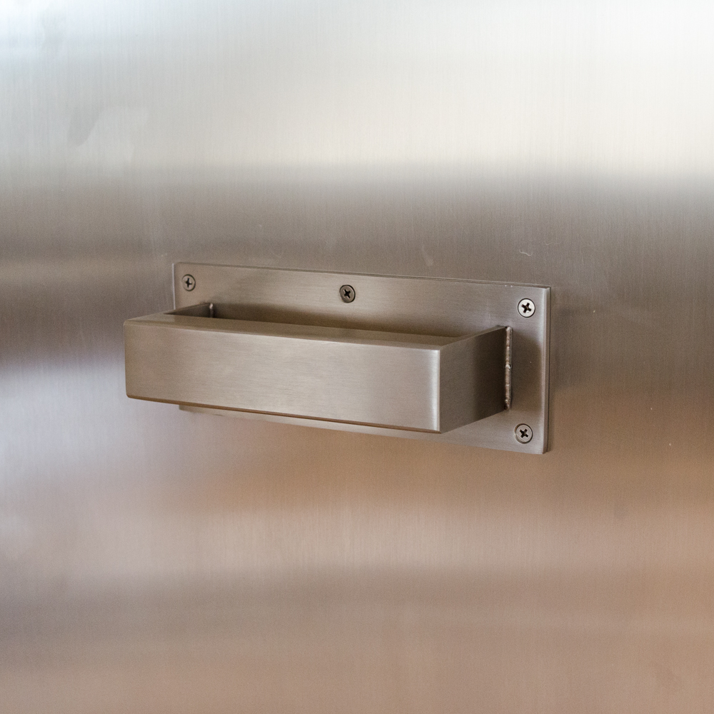 Modernist Steel Rolling Entertainment Cabinet