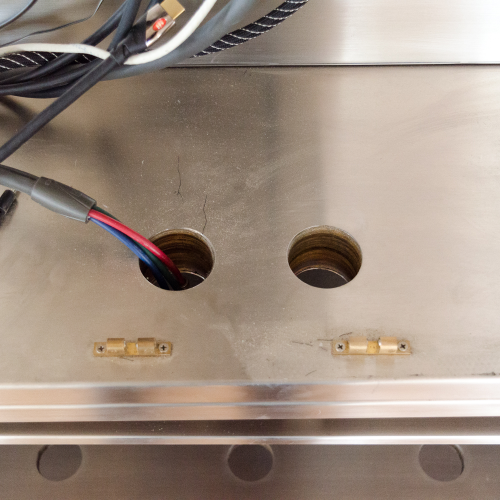 Modernist Steel Rolling Entertainment Cabinet