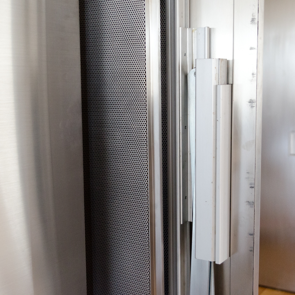 Modernist Steel Rolling Entertainment Cabinet