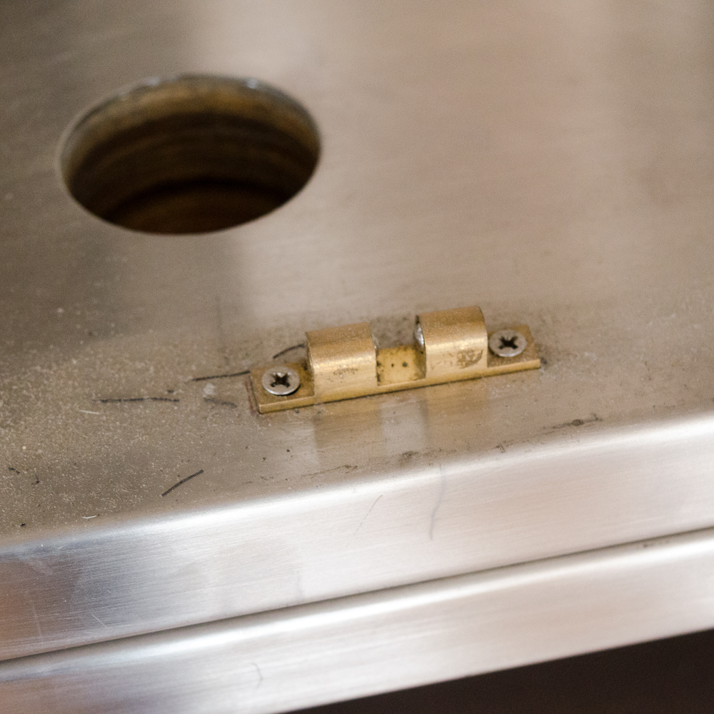 Modernist Steel Rolling Entertainment Cabinet