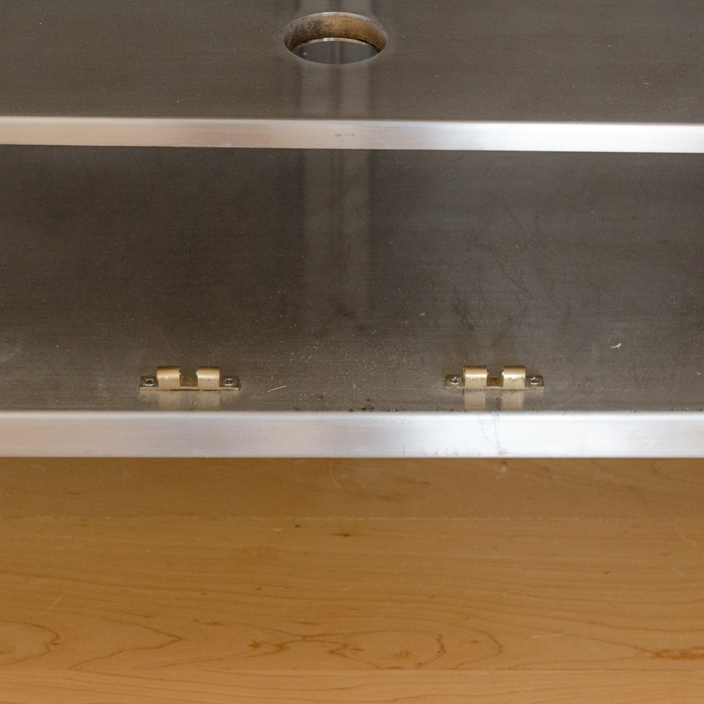 Modernist Steel Rolling Entertainment Cabinet