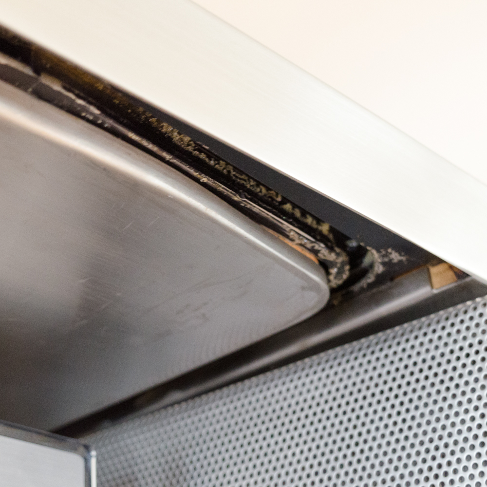 Modernist Steel Rolling Entertainment Cabinet