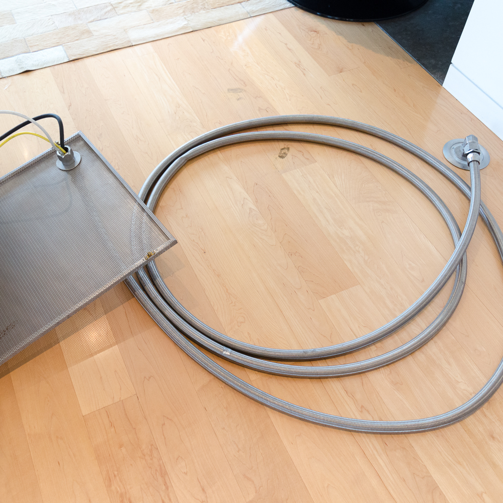 Modernist Steel Rolling Entertainment Cabinet