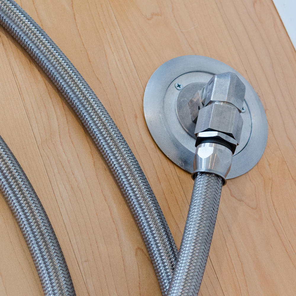 Modernist Steel Rolling Entertainment Cabinet