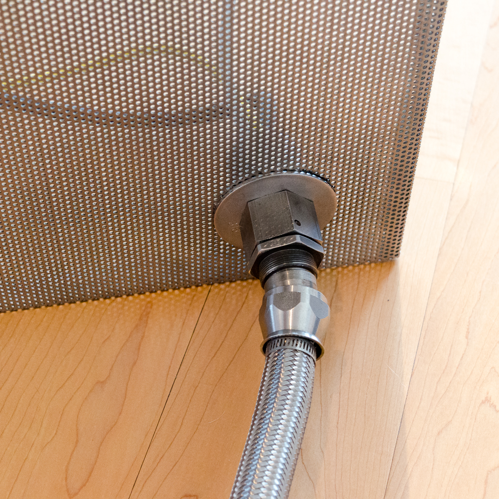 Modernist Steel Rolling Entertainment Cabinet