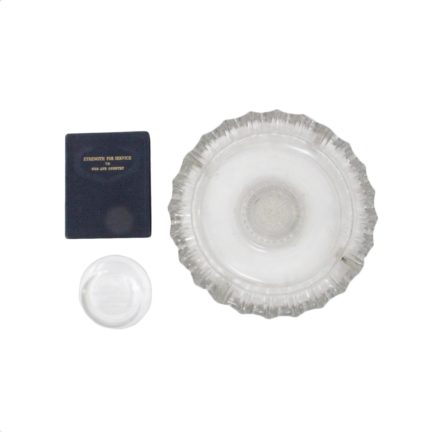 Paper Weight and United States Senate Crystal Ashtray