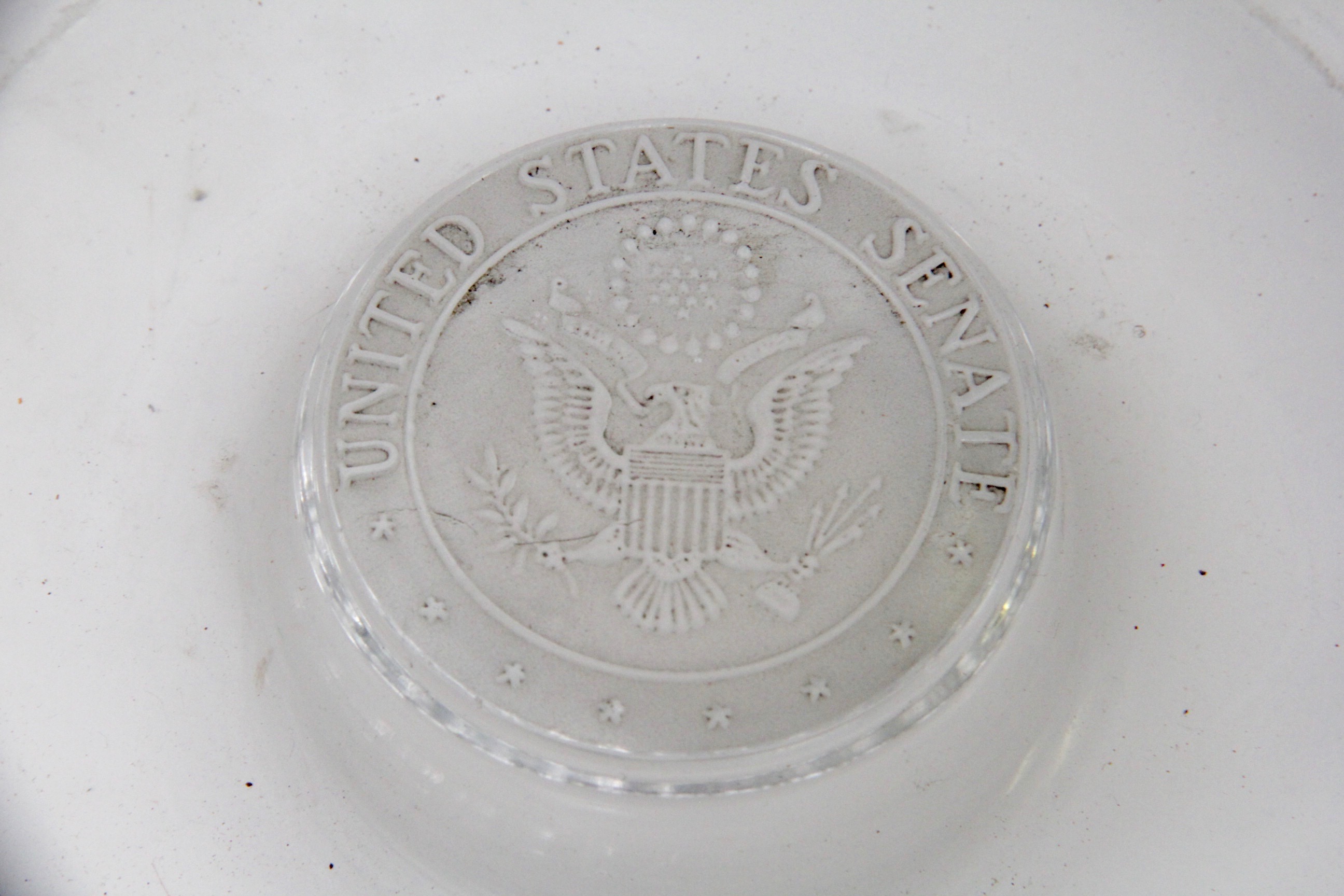 Paper Weight and United States Senate Crystal Ashtray