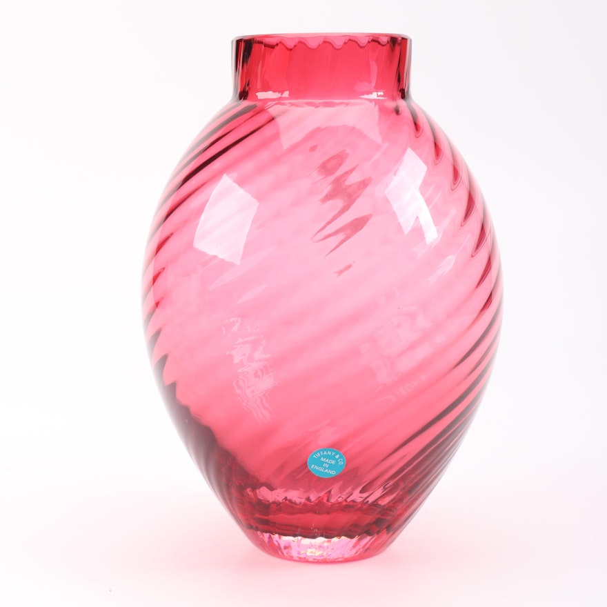 Tiffany & Co. Cranberry Glass Vase