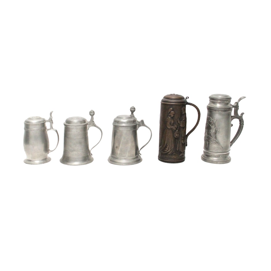 Collection of Five Steins