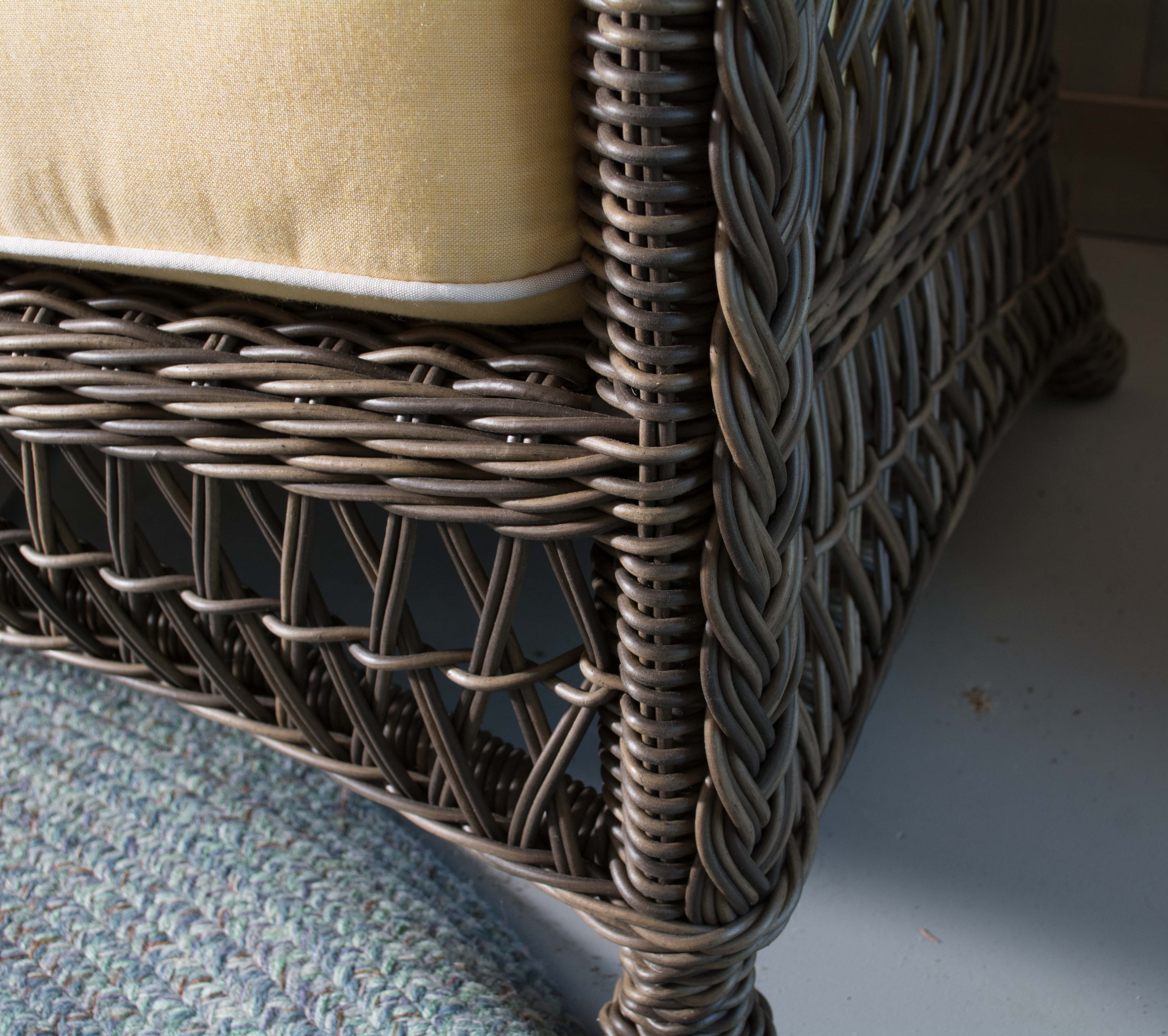 Frontgate Wicker Patio Sofa and Tables