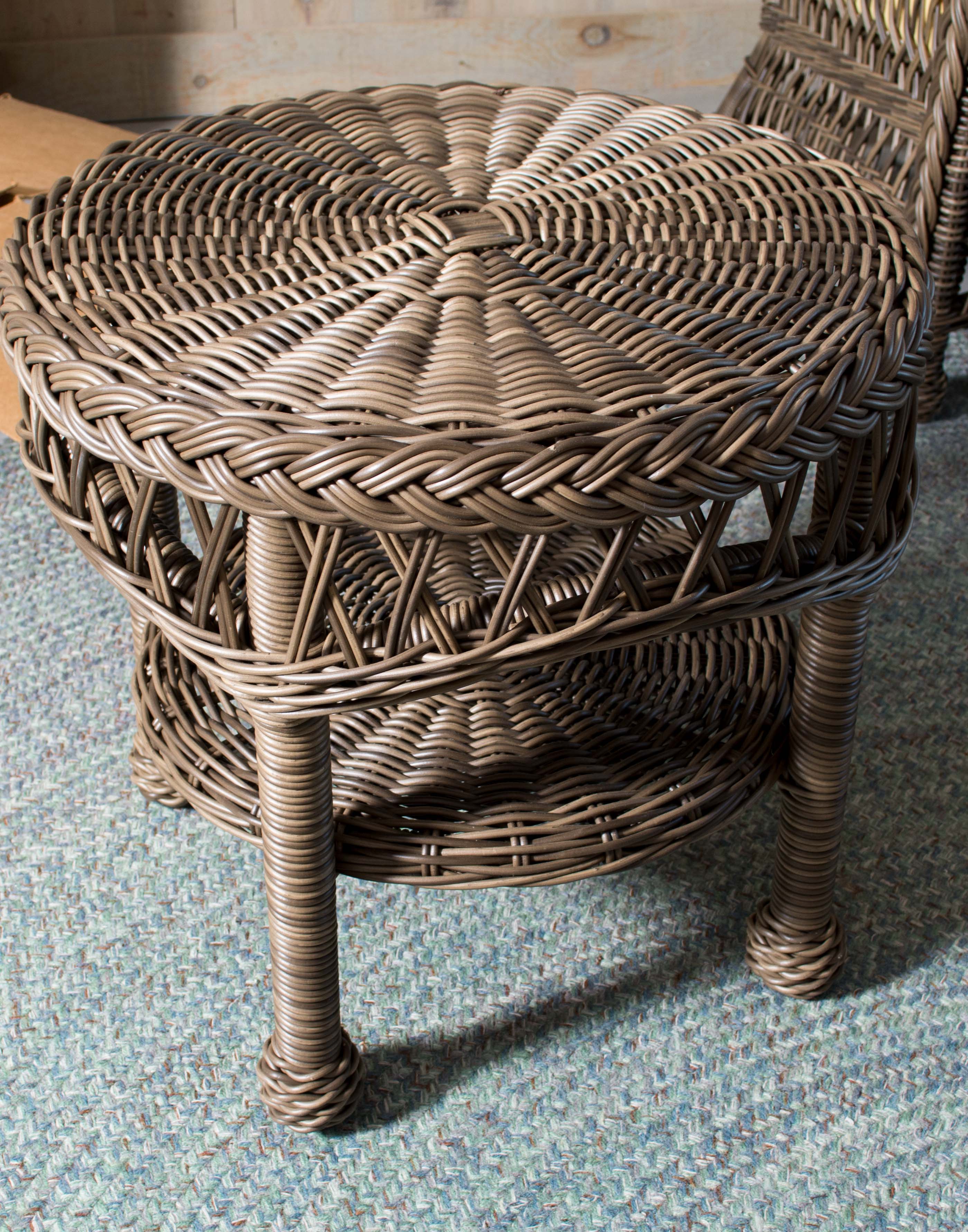 Frontgate Wicker Patio Sofa and Tables