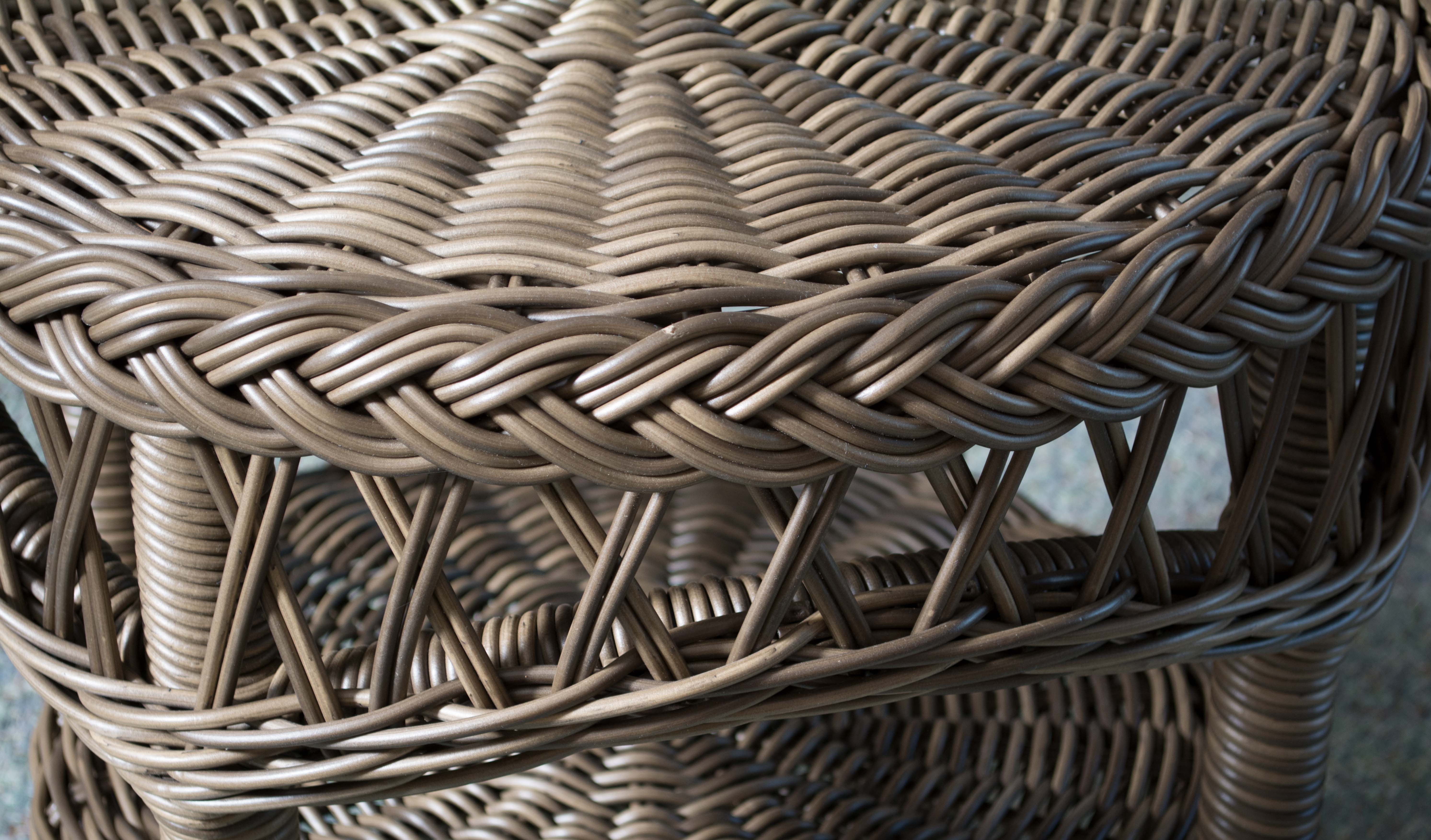 Frontgate Wicker Patio Sofa and Tables