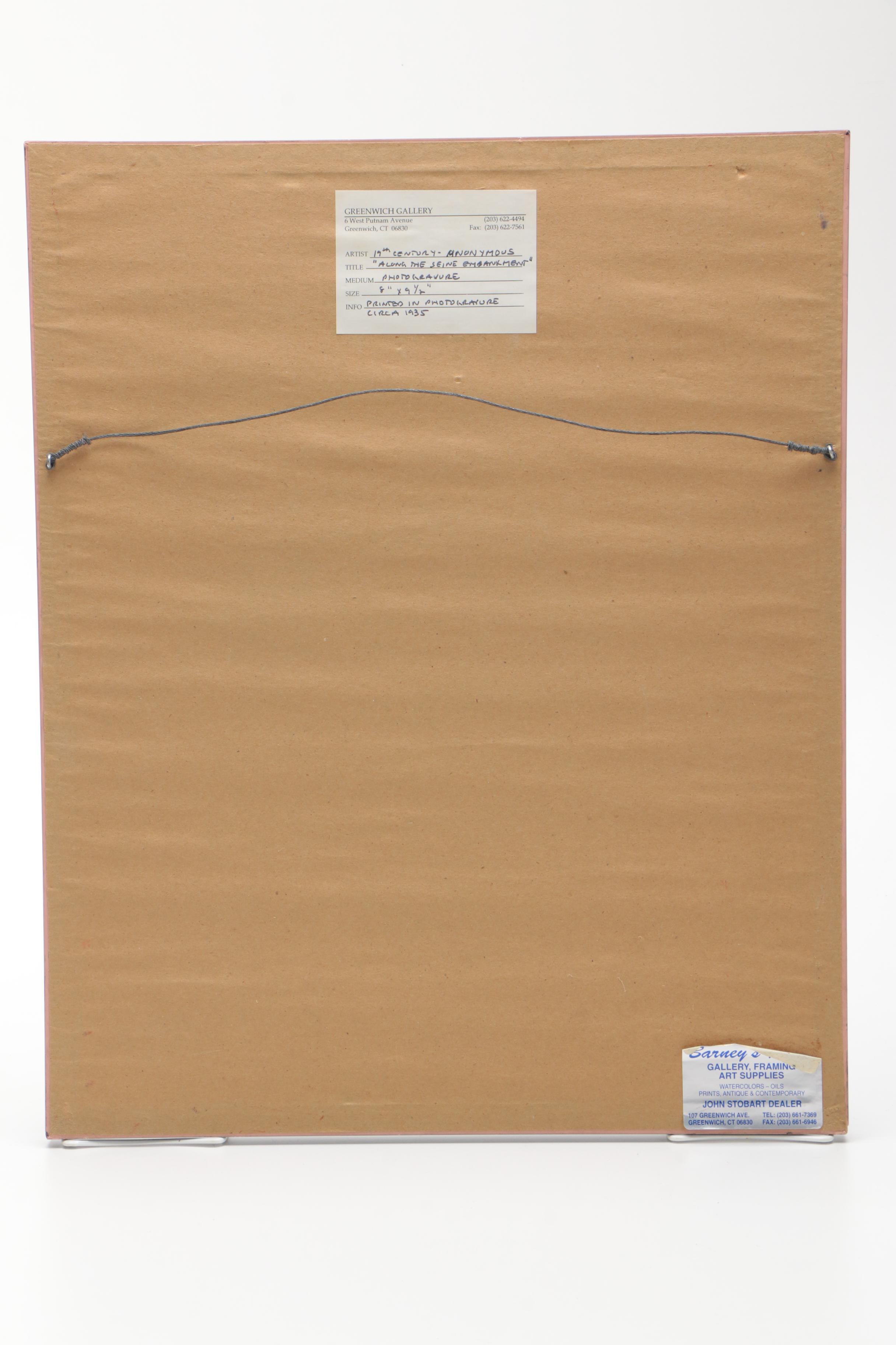 Photogravure "Along The Seine Embankment"