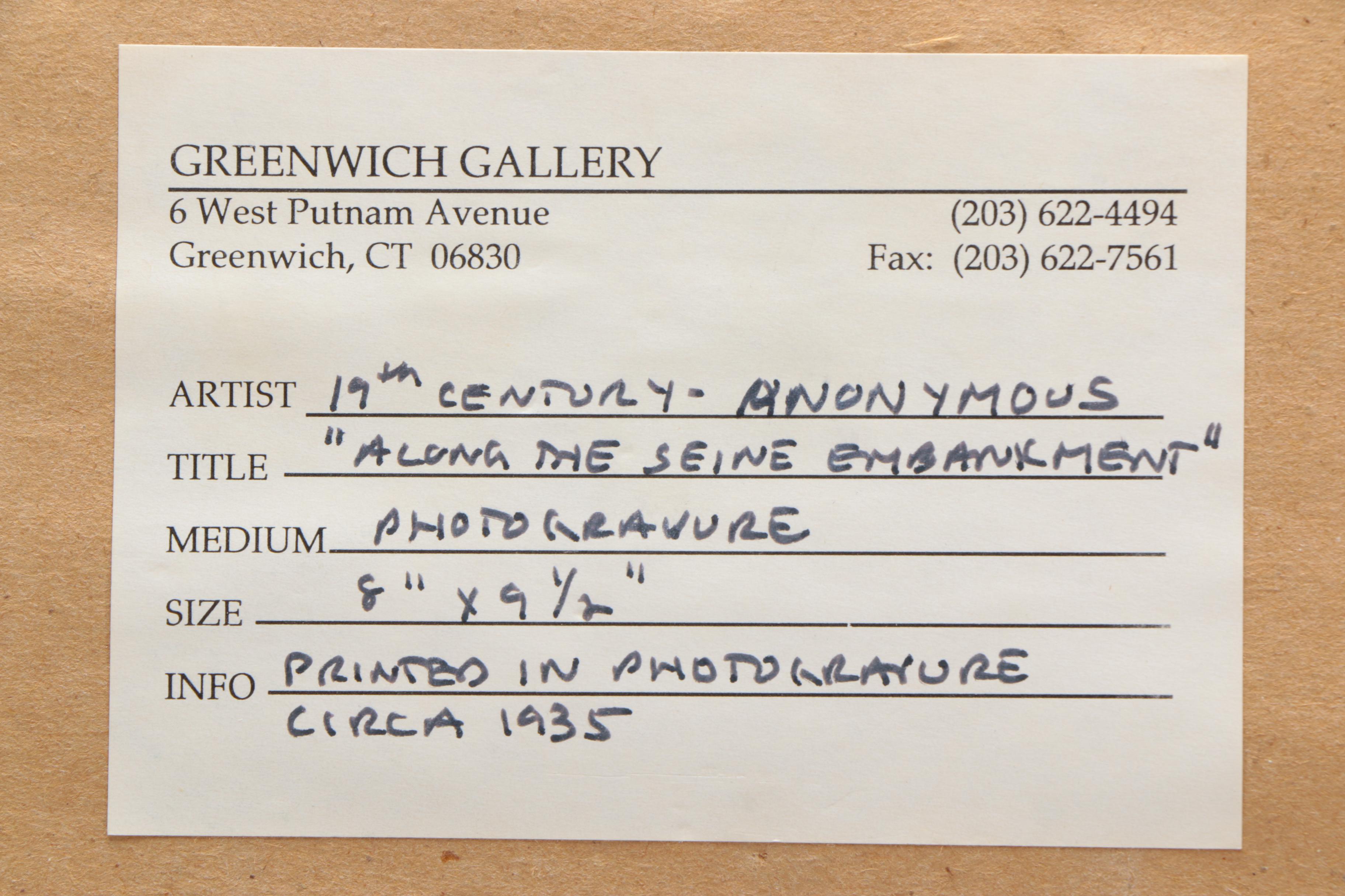 Photogravure "Along The Seine Embankment"