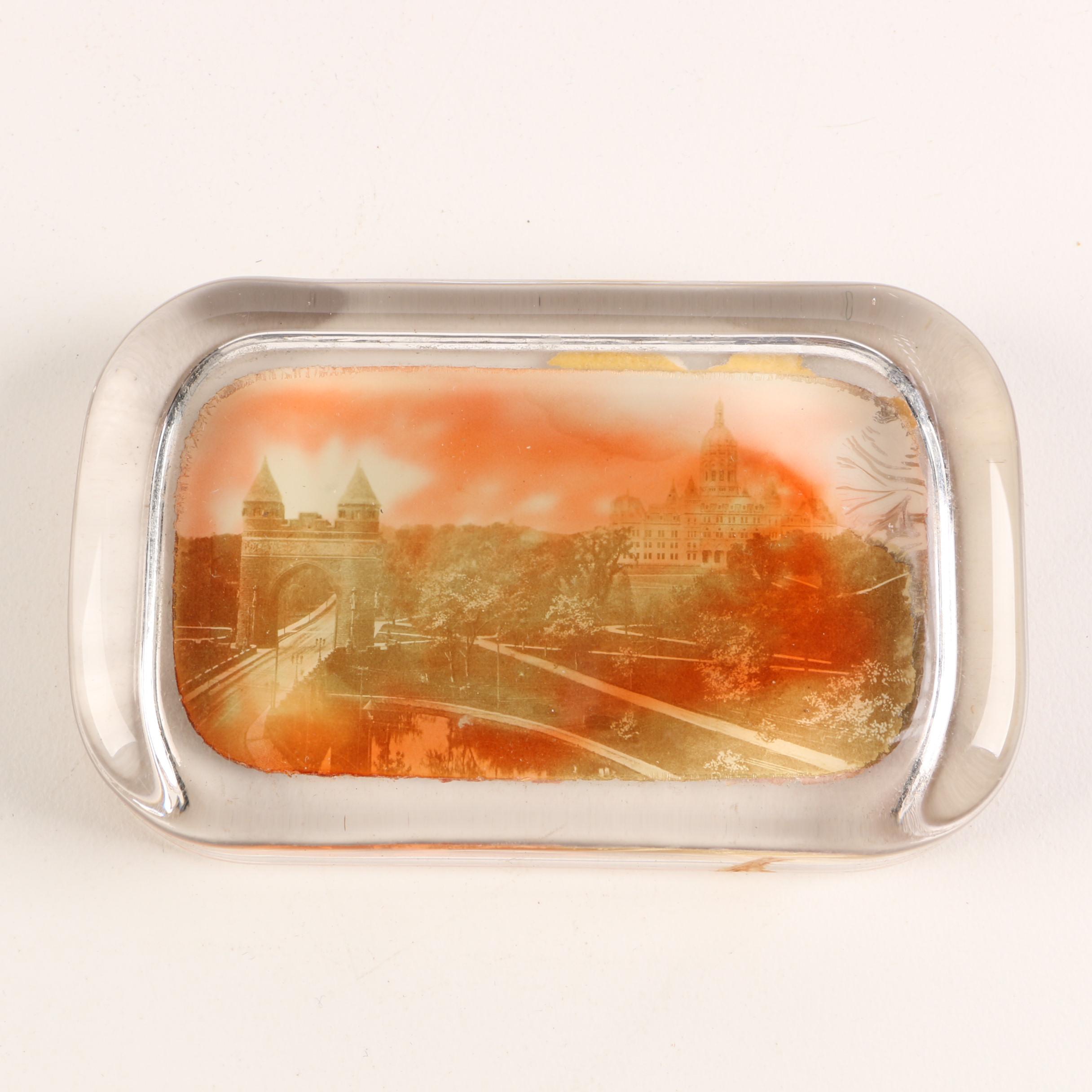 Lithographic Glass Paperweights