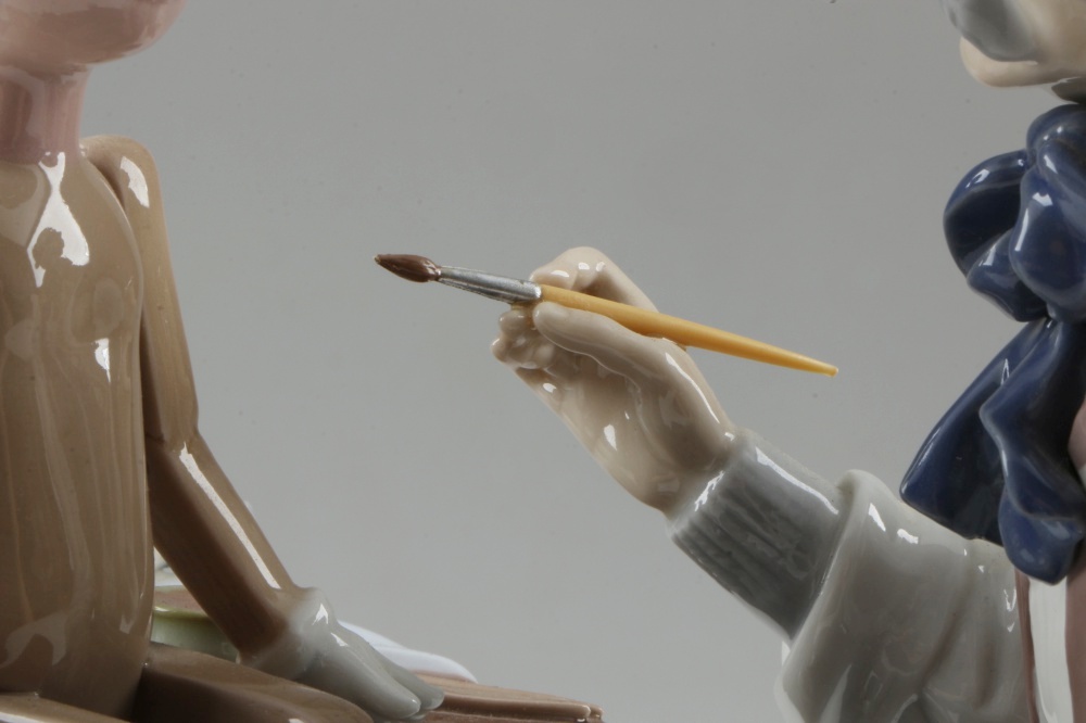 Lladro "Puppet Painter" Ceramic Figurine