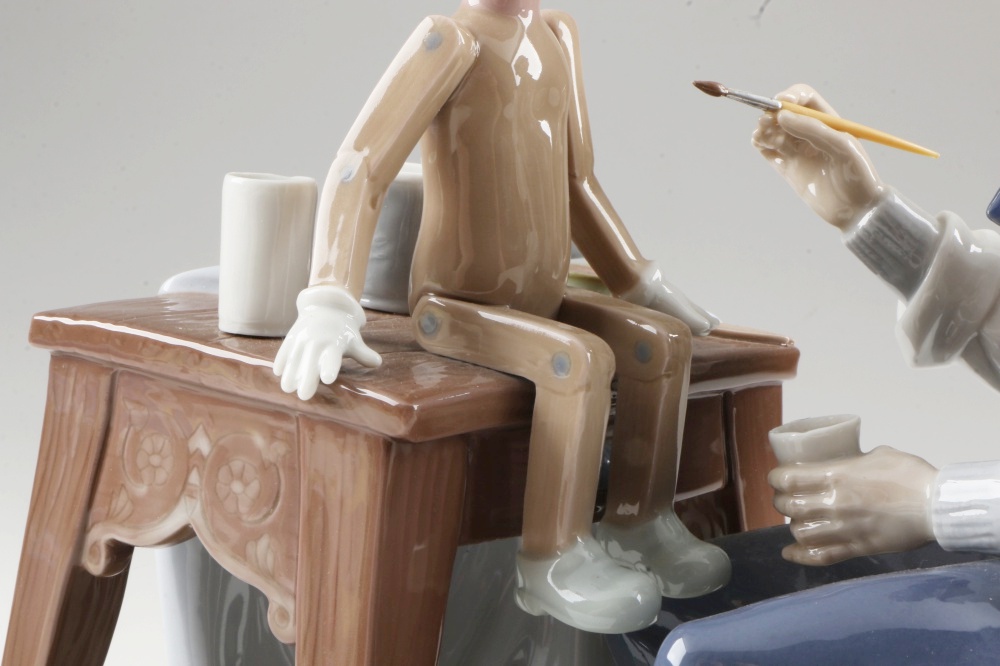 Lladro "Puppet Painter" Ceramic Figurine