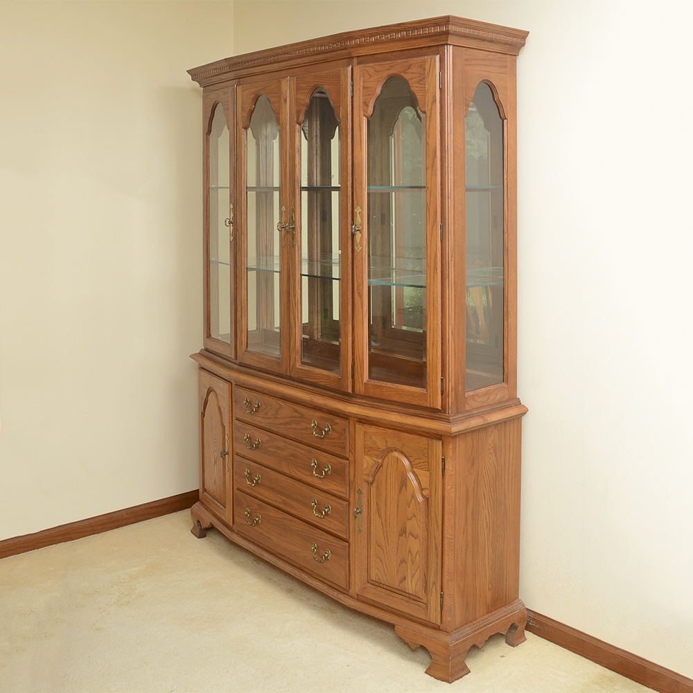 Cochrane Oak Lighted China Cabinet