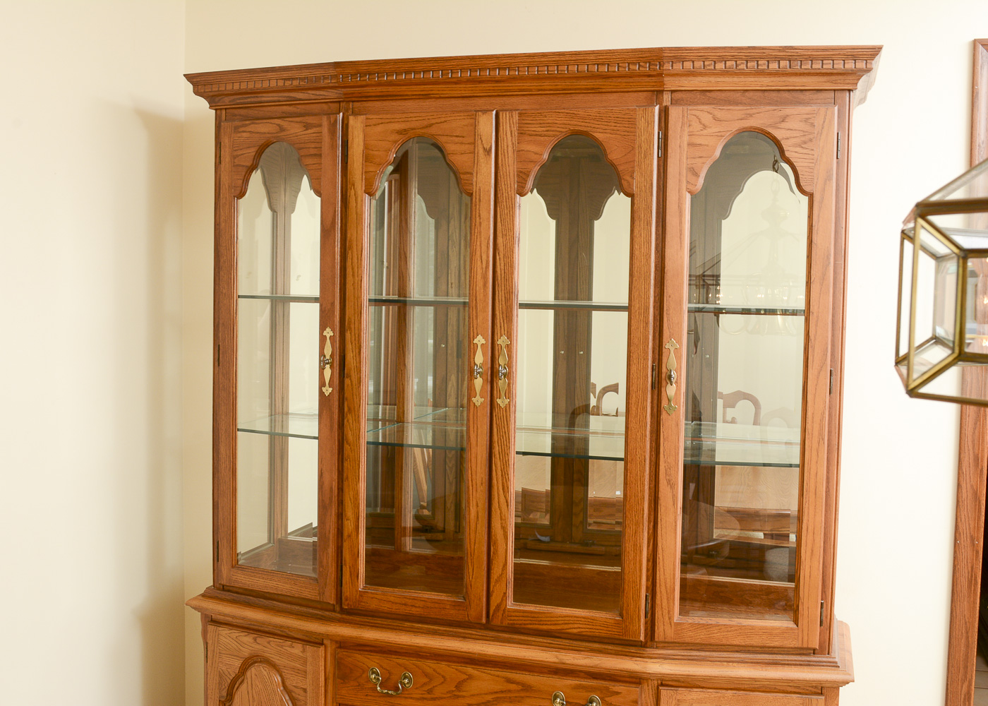 Cochrane Oak Lighted China Cabinet