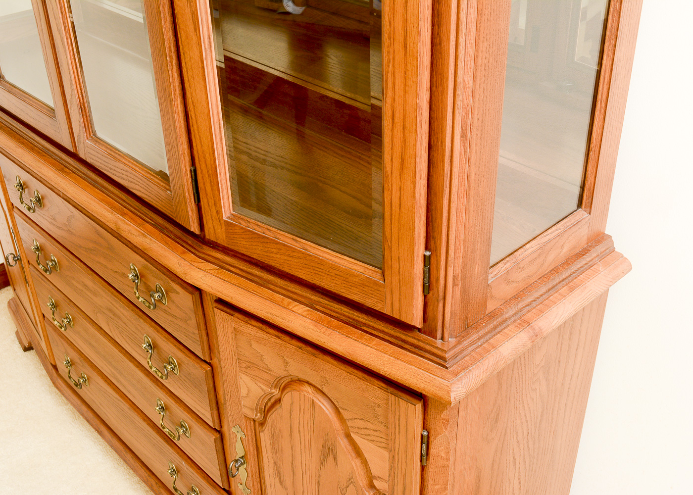 Cochrane Oak Lighted China Cabinet