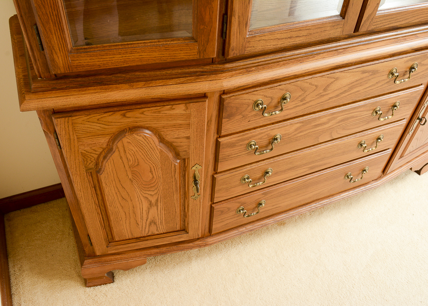 Cochrane Oak Lighted China Cabinet