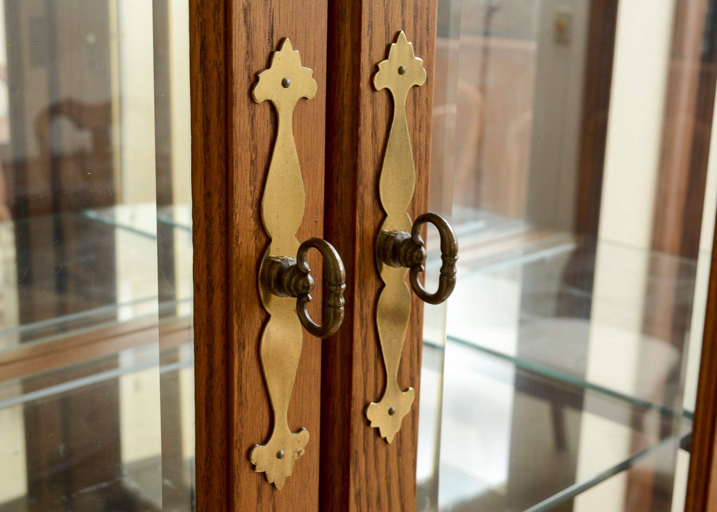 Cochrane Oak Lighted China Cabinet