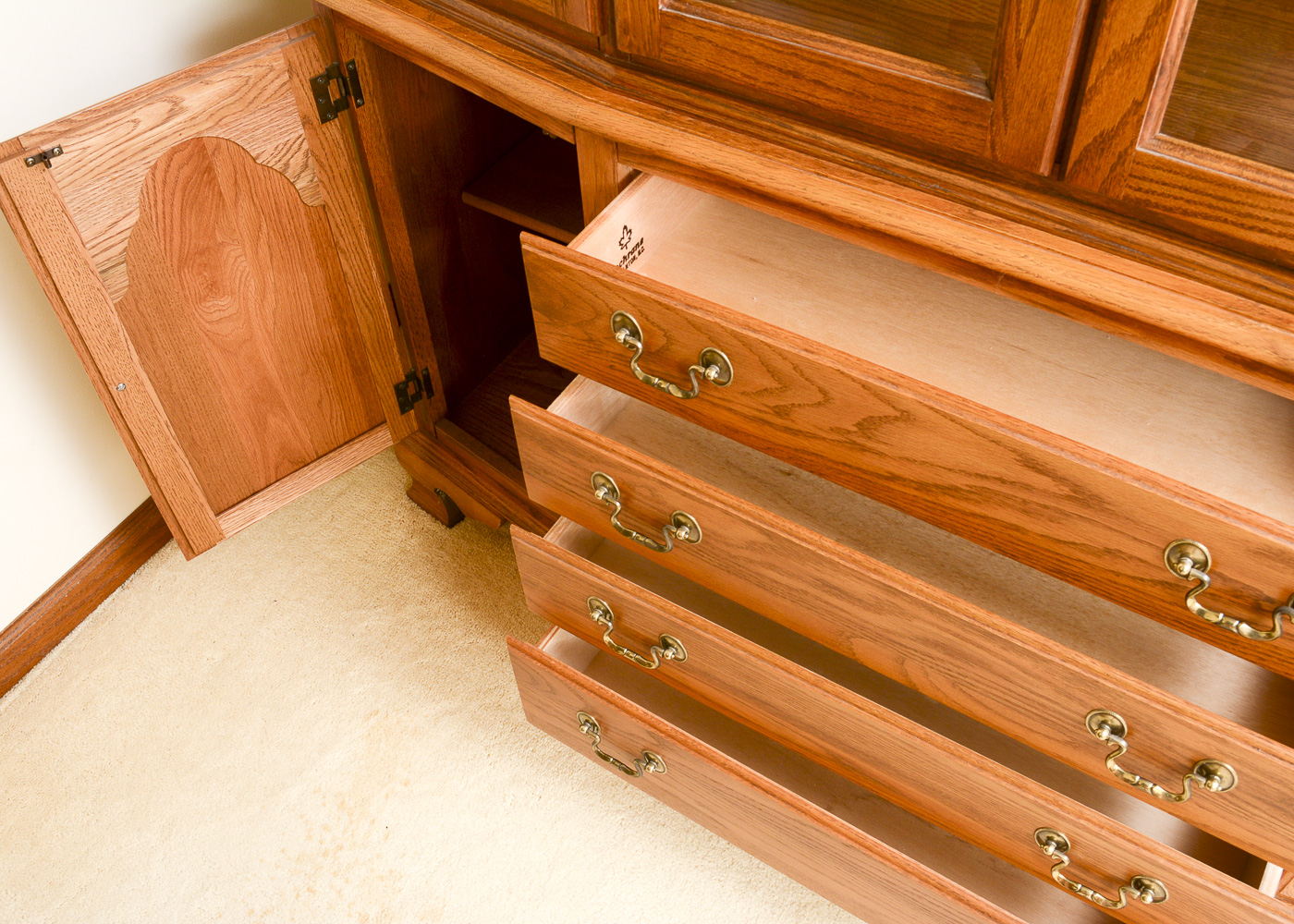 Cochrane Oak Lighted China Cabinet