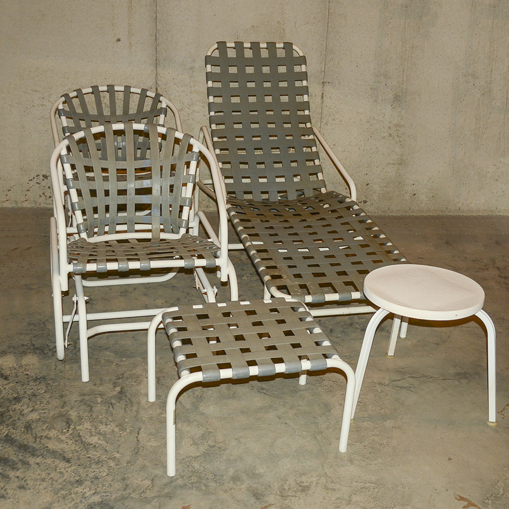 Vintage White and Gray Patio Set by Halcyon Inc.