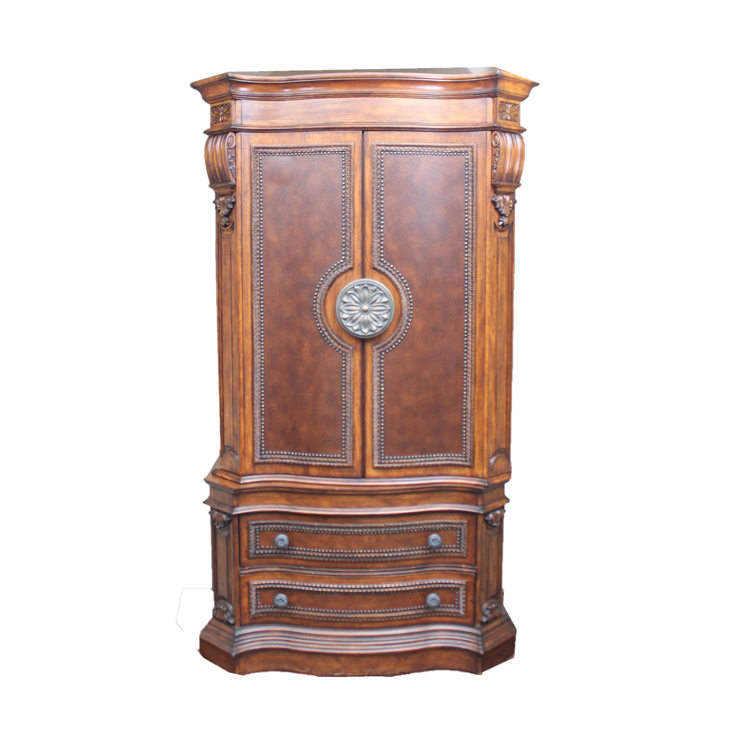 Louis XVI Inspired Serpentine Front Armoire by Pulaski Furniture