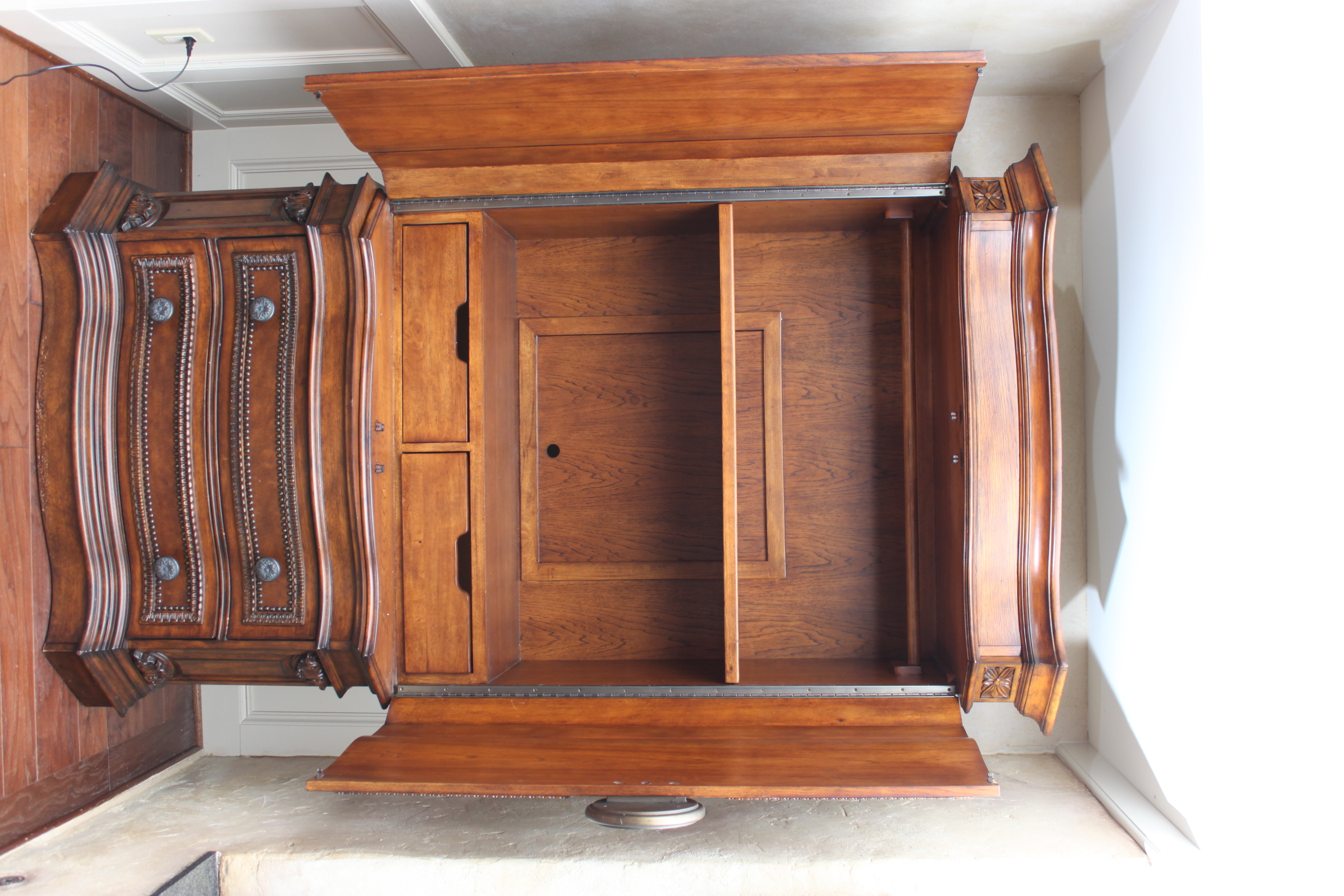 Louis XVI Inspired Serpentine Front Armoire by Pulaski Furniture