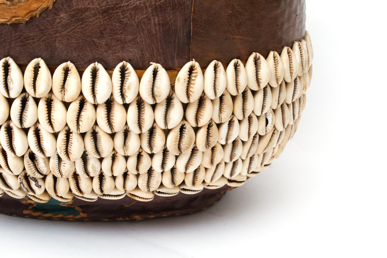 Nigerian Tribal Cowrie Shell Basket
