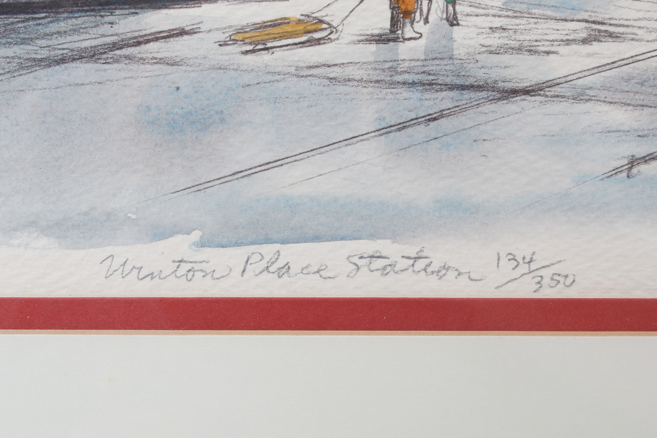 Hand Colored Etching of "Winton Place Station" by Floyd Berg