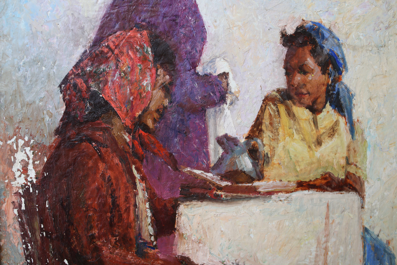 African American Textured Oil Painting - Unsigned