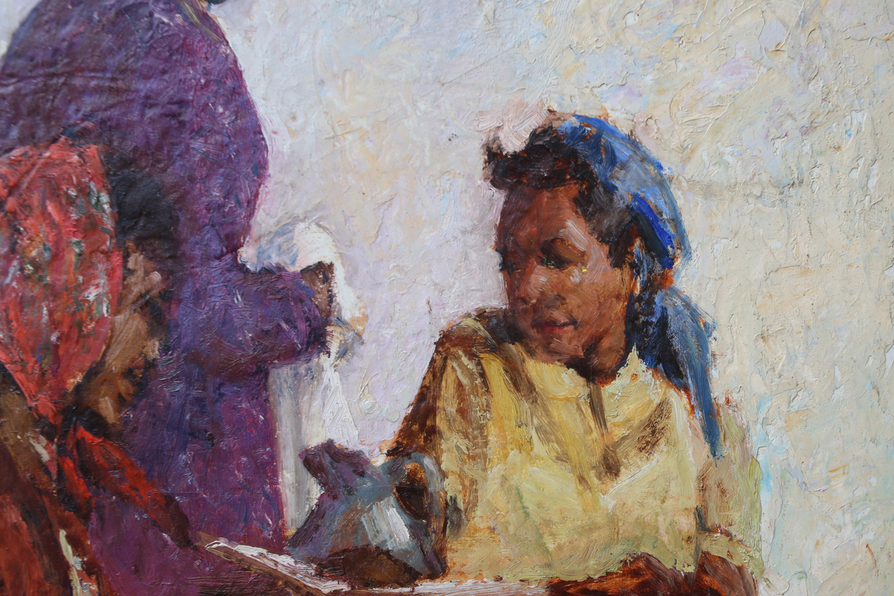 African American Textured Oil Painting - Unsigned