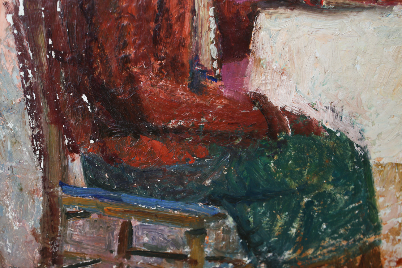 African American Textured Oil Painting - Unsigned