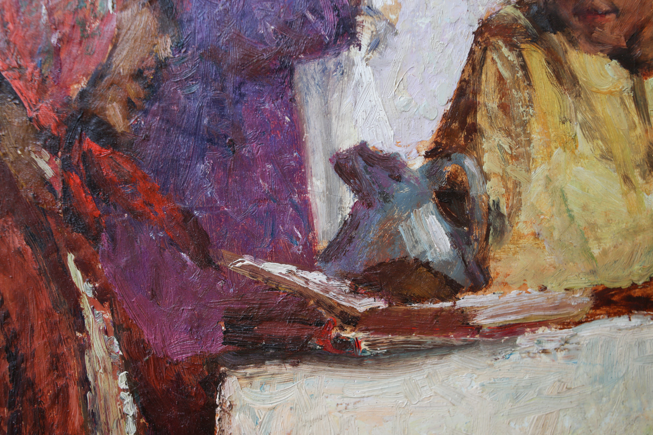 African American Textured Oil Painting - Unsigned