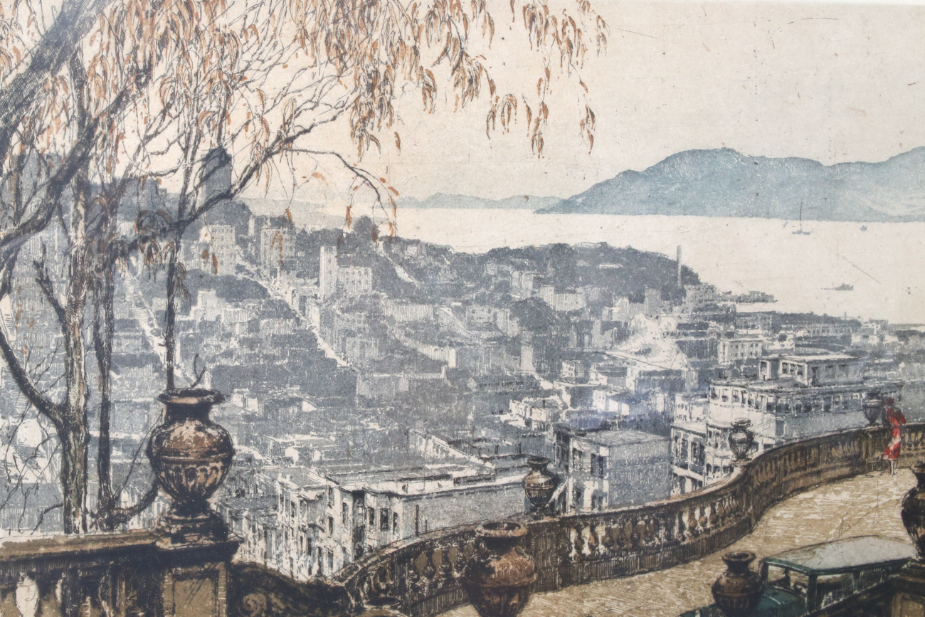 Original Luigi Kasimir Etching "San Francisco, Cali"