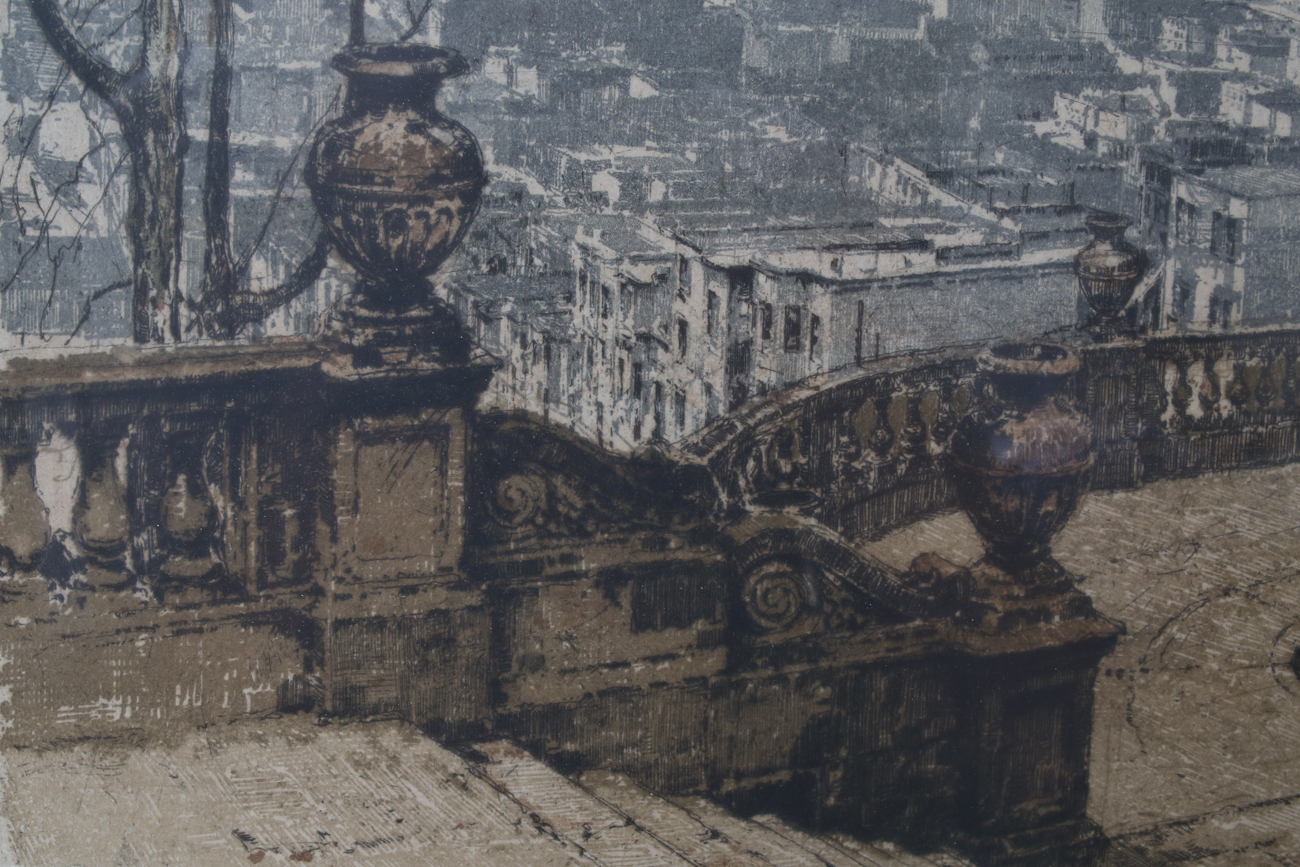 Original Luigi Kasimir Etching "San Francisco, Cali"