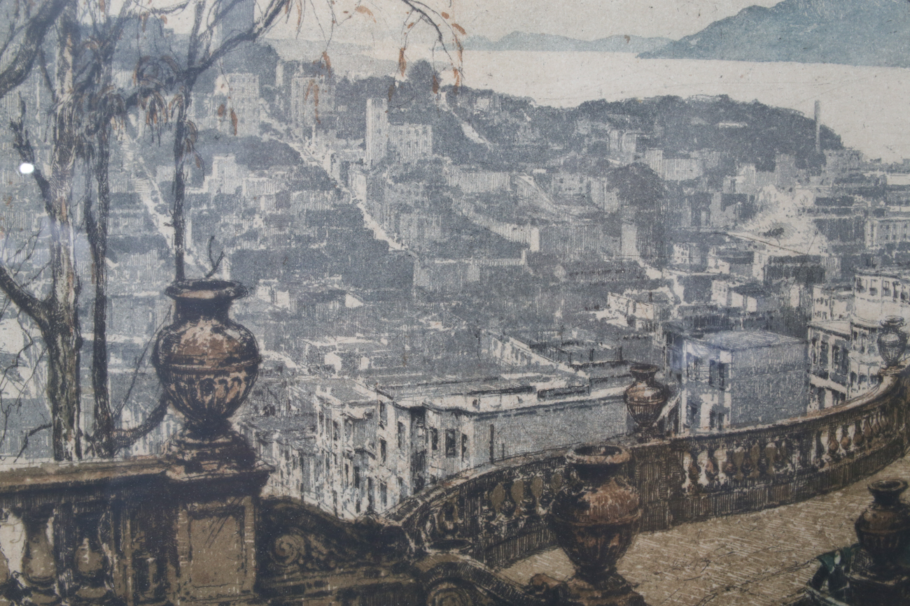 Original Luigi Kasimir Etching "San Francisco, Cali"