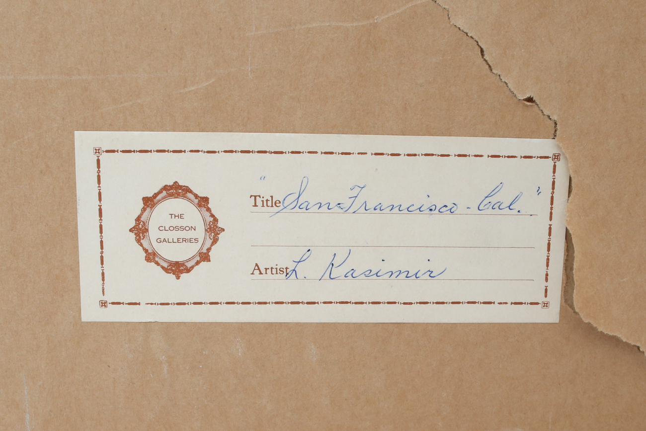 Original Luigi Kasimir Etching "San Francisco, Cali"