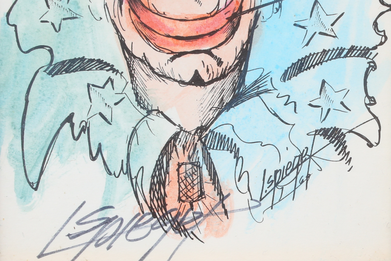 Pair of Hand-Colored Signed Louis Spiegel Clown Lithographs