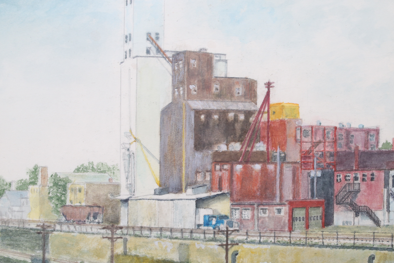 Contemporary Industrial Scene Watercolor Painting by Ned Harries