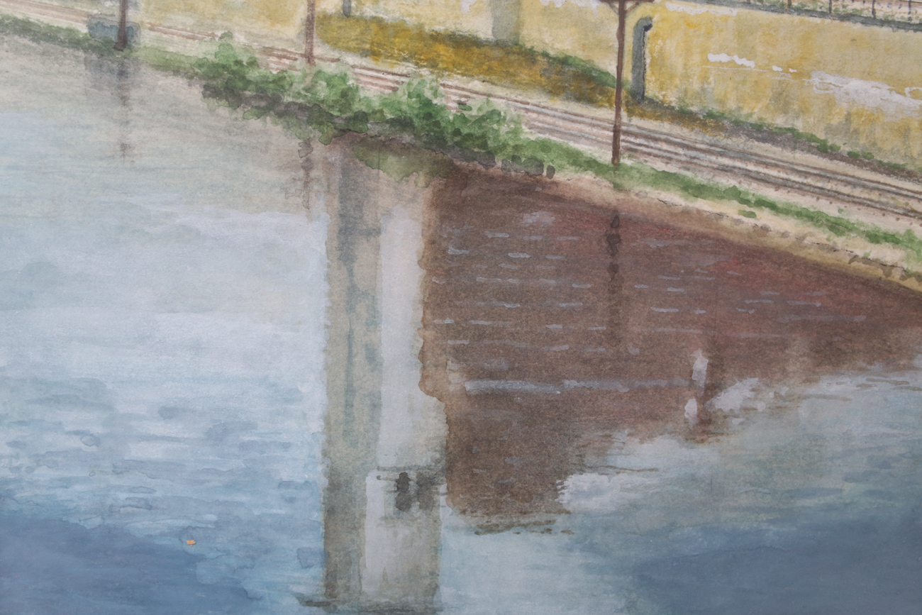 Contemporary Industrial Scene Watercolor Painting by Ned Harries