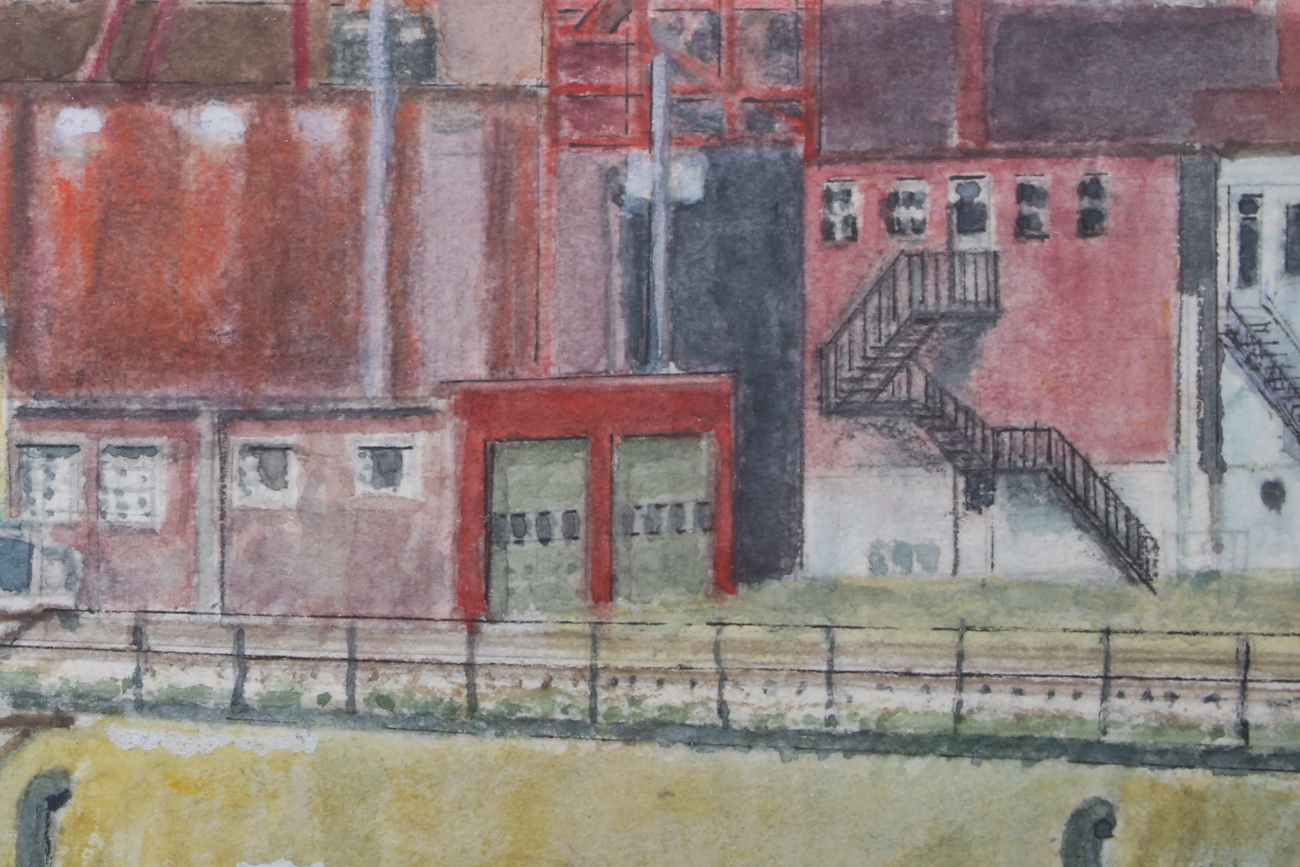 Contemporary Industrial Scene Watercolor Painting by Ned Harries