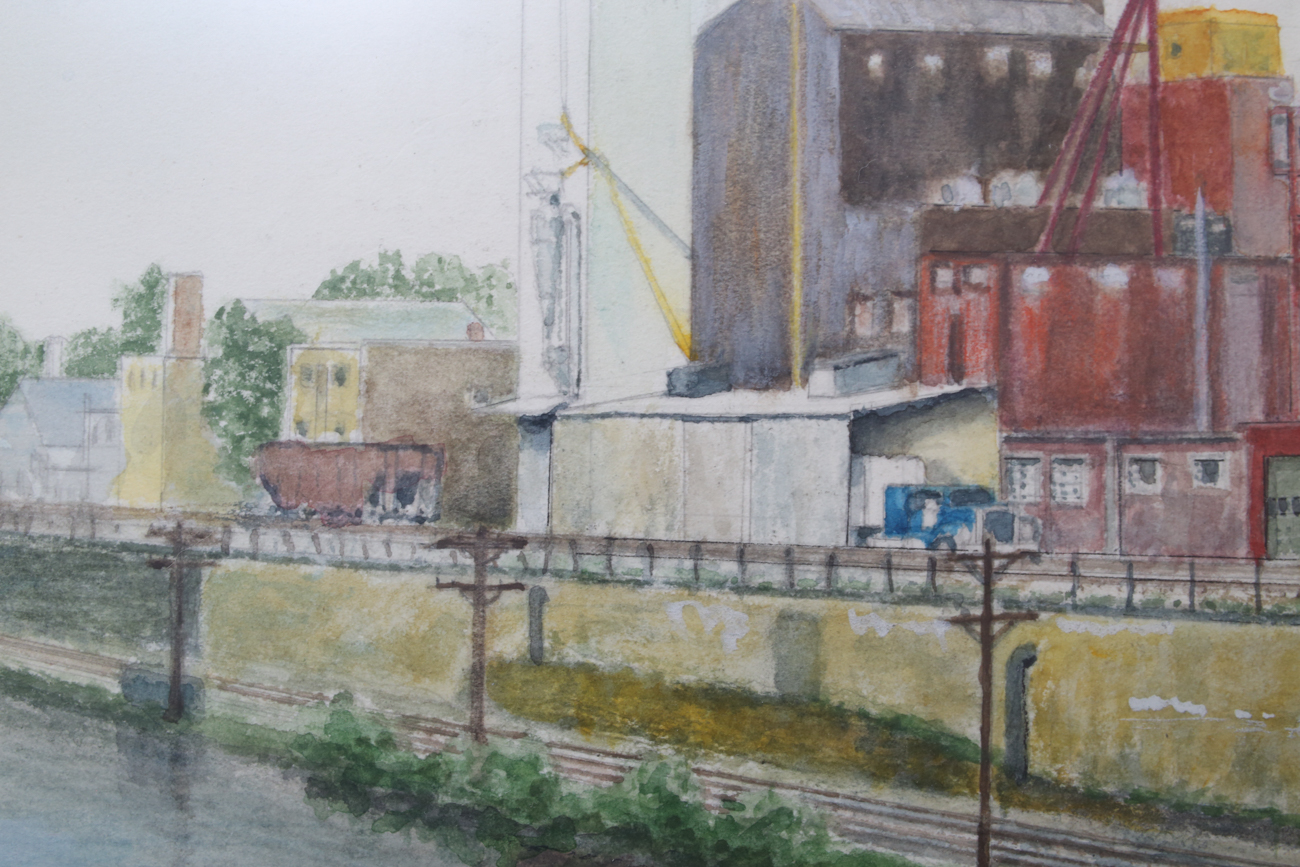 Contemporary Industrial Scene Watercolor Painting by Ned Harries