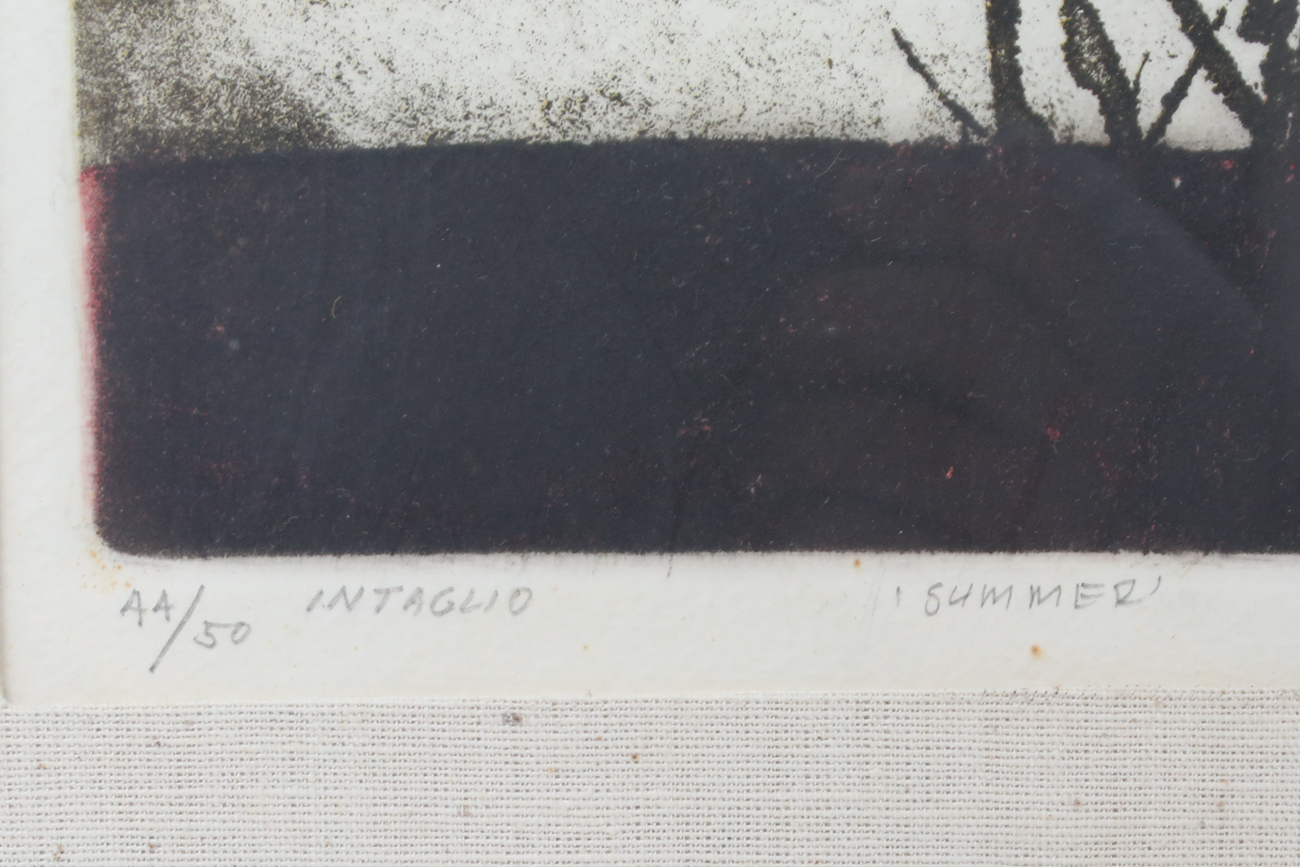 Signed Limited Edition Intaglio Print "Summer" by E. Vaun